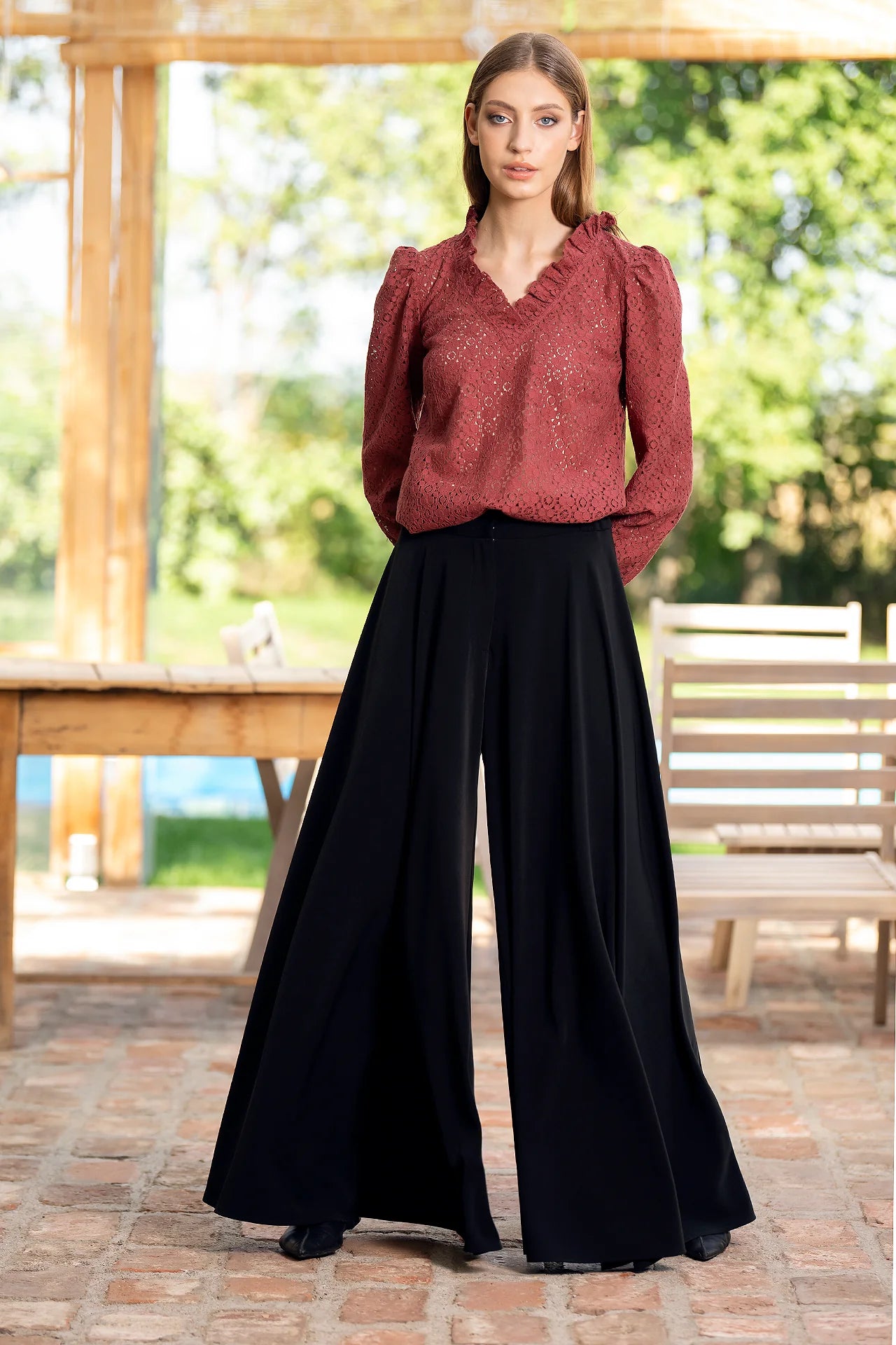 Fusta Pantalon Din Stofa Neagra