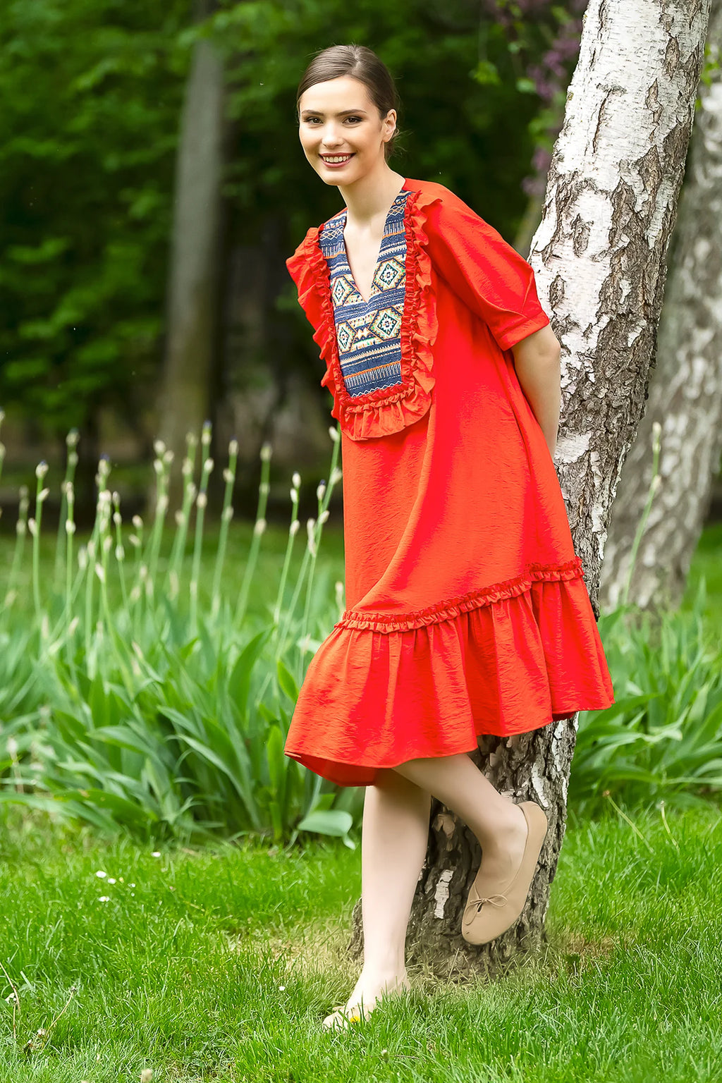 Rochia Rosie Midi Ileana
