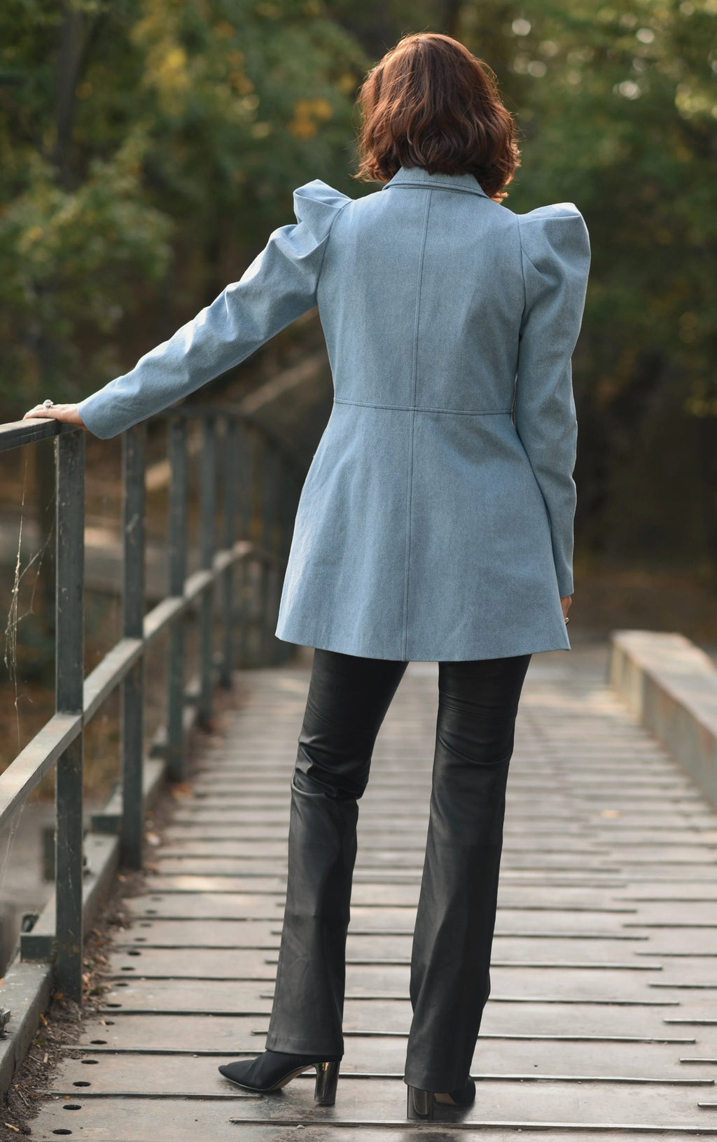 Jacheta Din Denim Si Jacquard Etnic Tesut