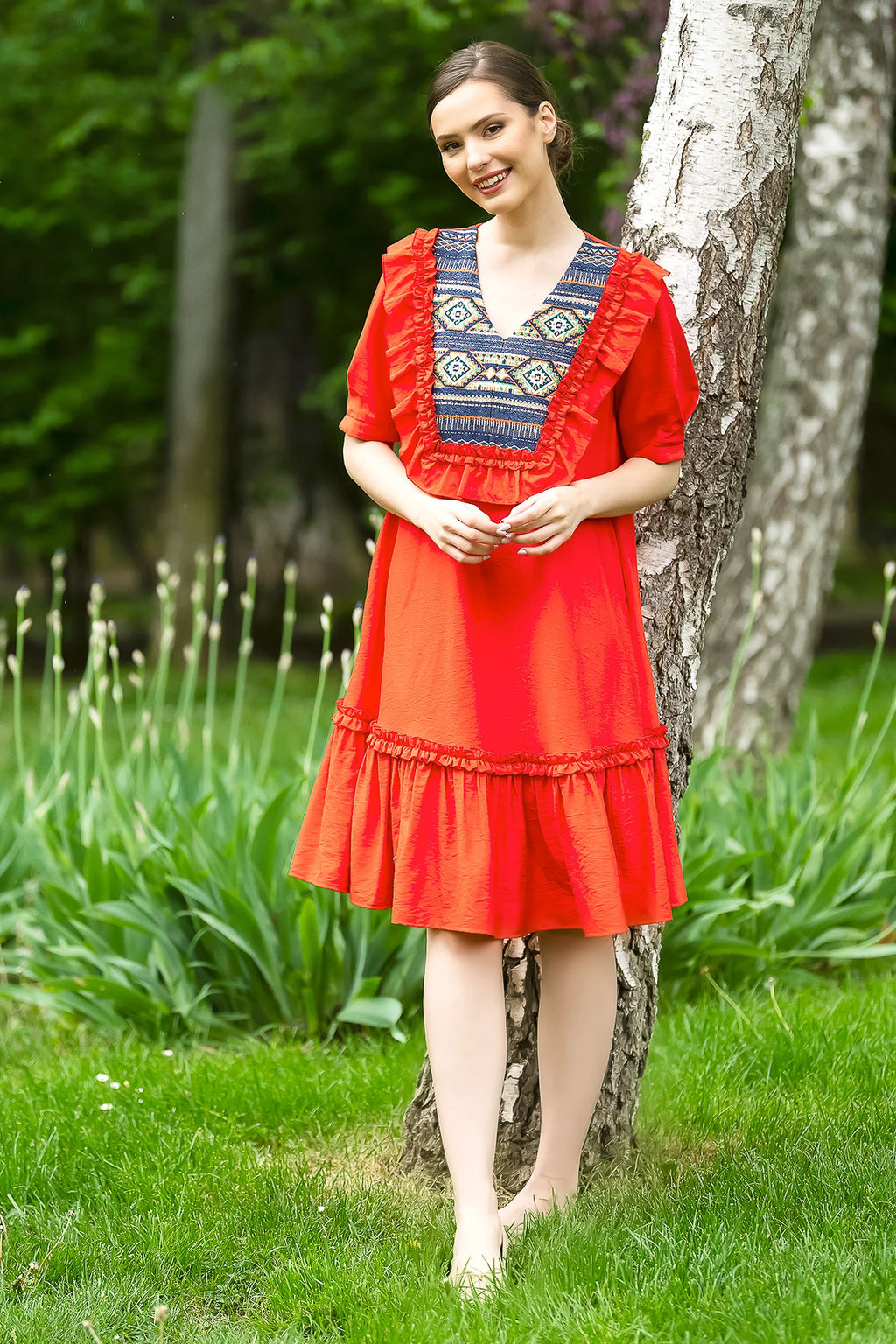 Rochia Rosie Midi Ileana