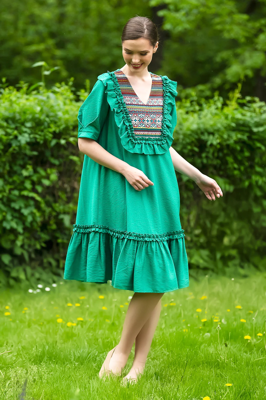 Rochia Verde Midi Edena