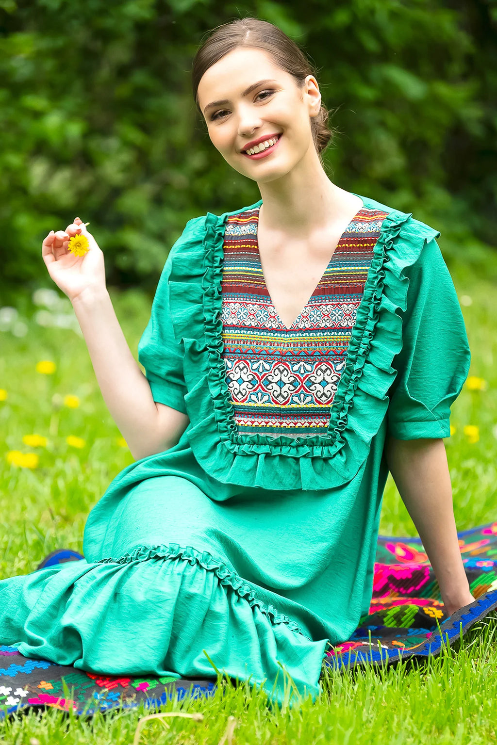 Rochia Verde Midi Edena