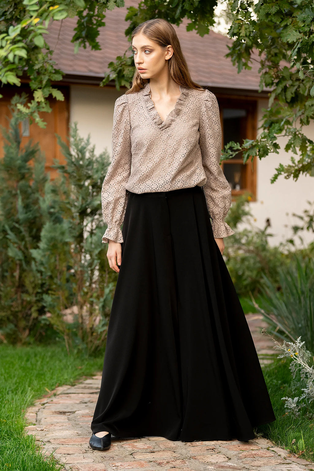 Bluza Grej Din Dantela De Bumbac Ozana