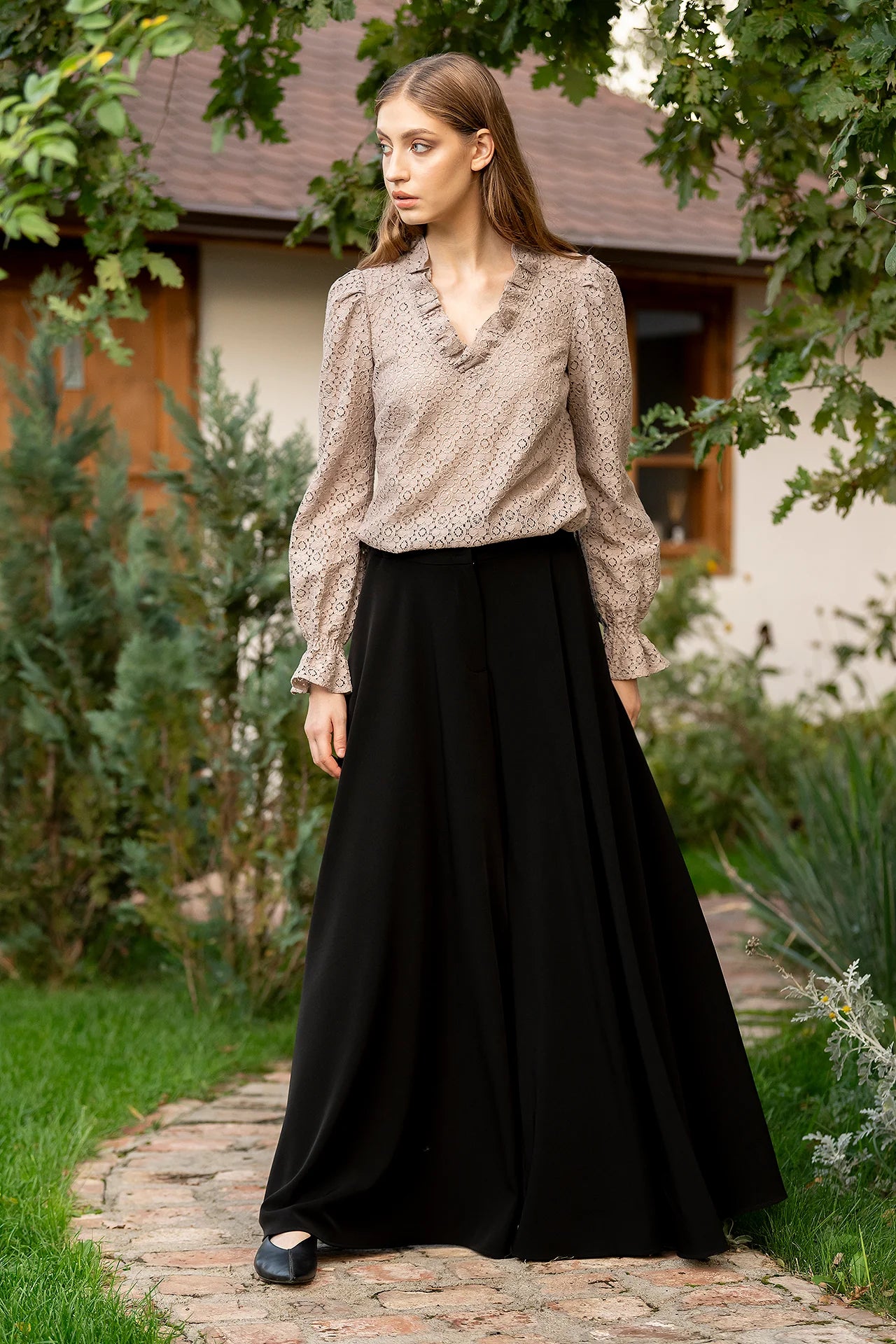 Bluza Grej Din Dantela De Bumbac Ozana