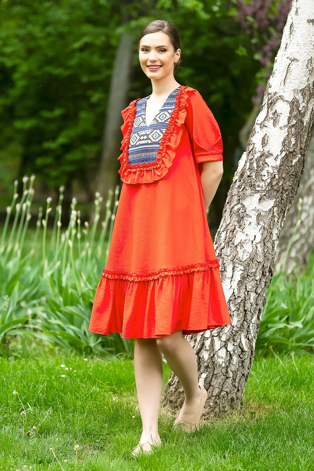 Rochia Rosie Midi Ileana