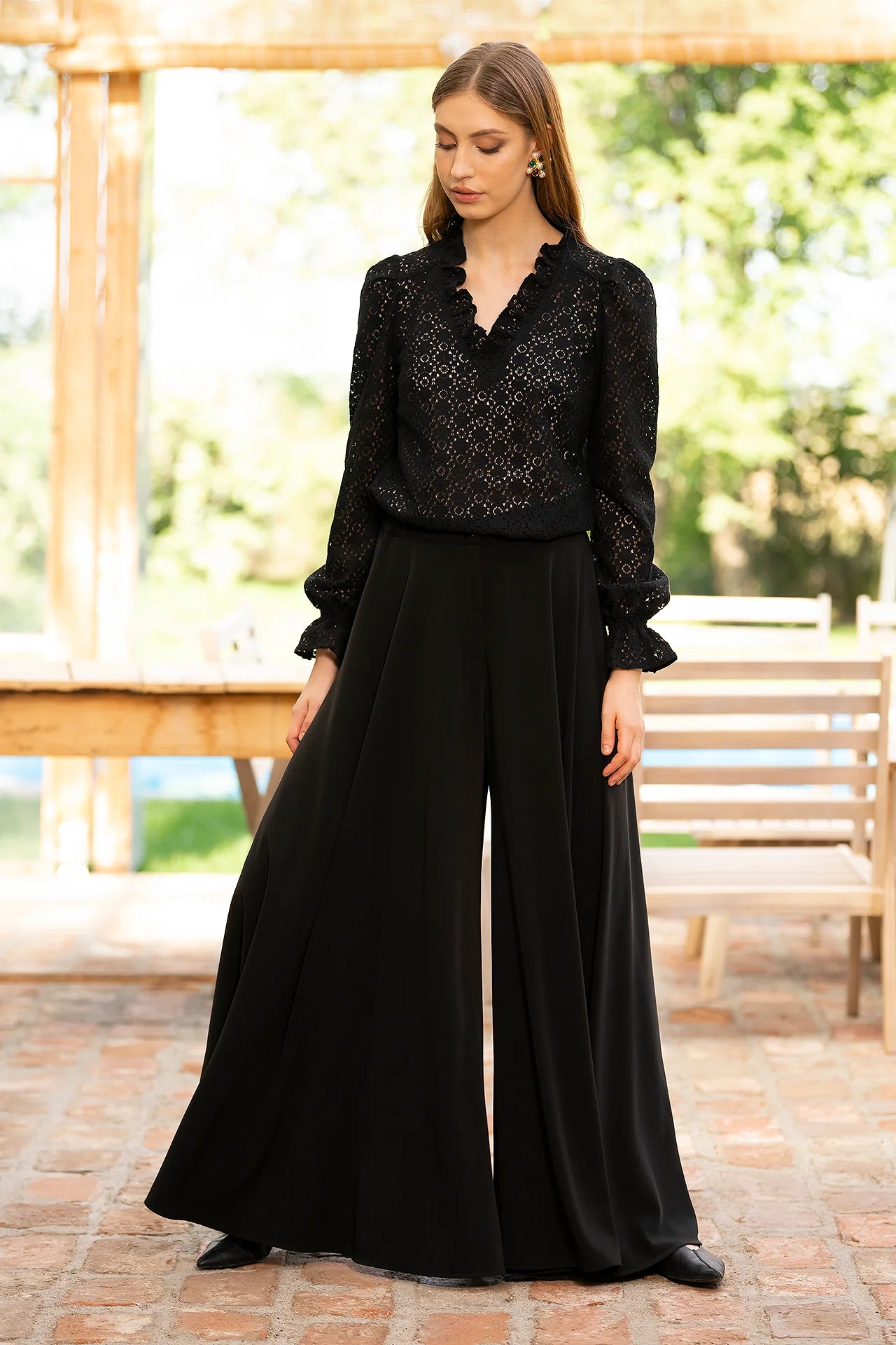 Fusta Pantalon Din Stofa Neagra