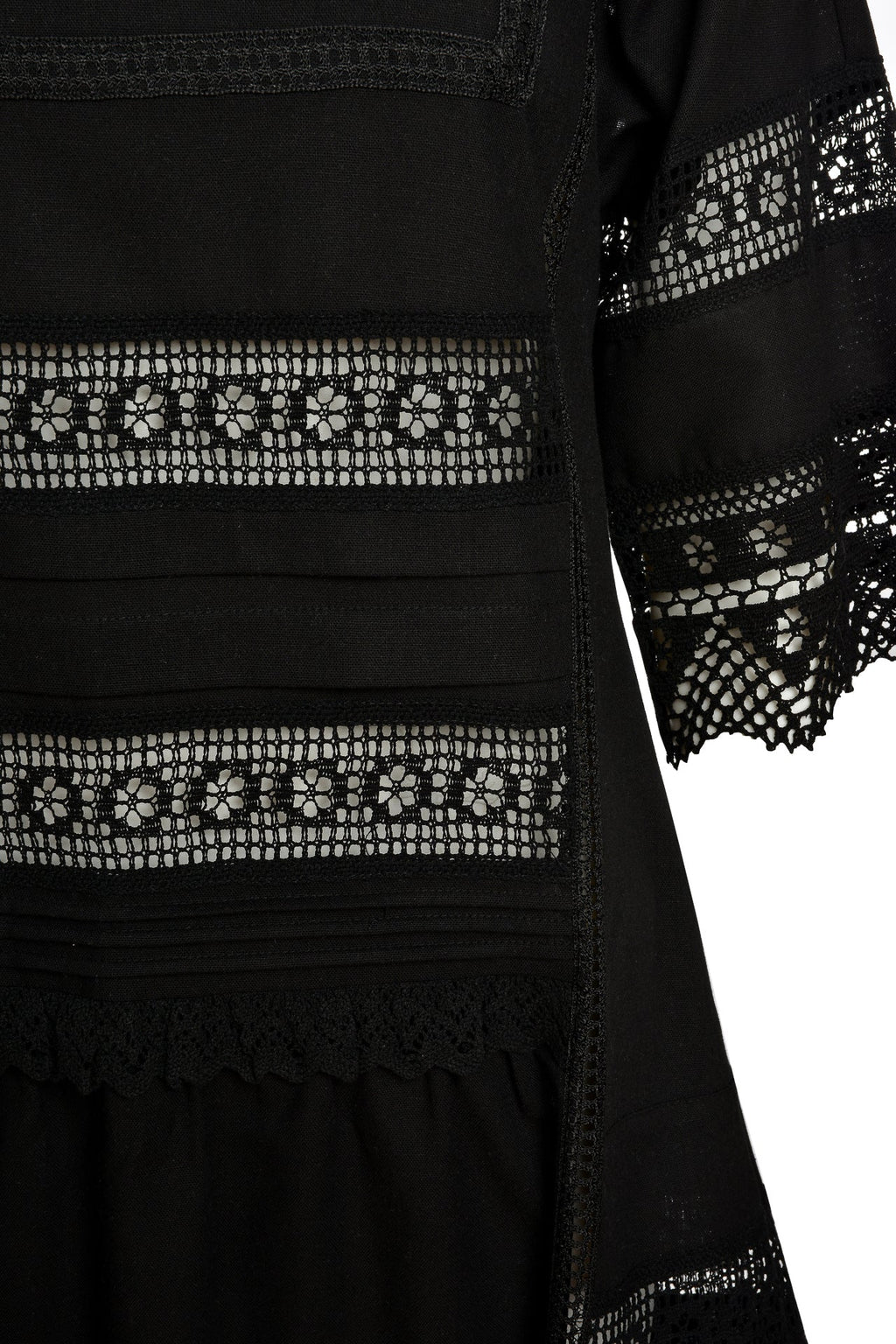 Rochie Neagra Din In Si Dantela Traditionala