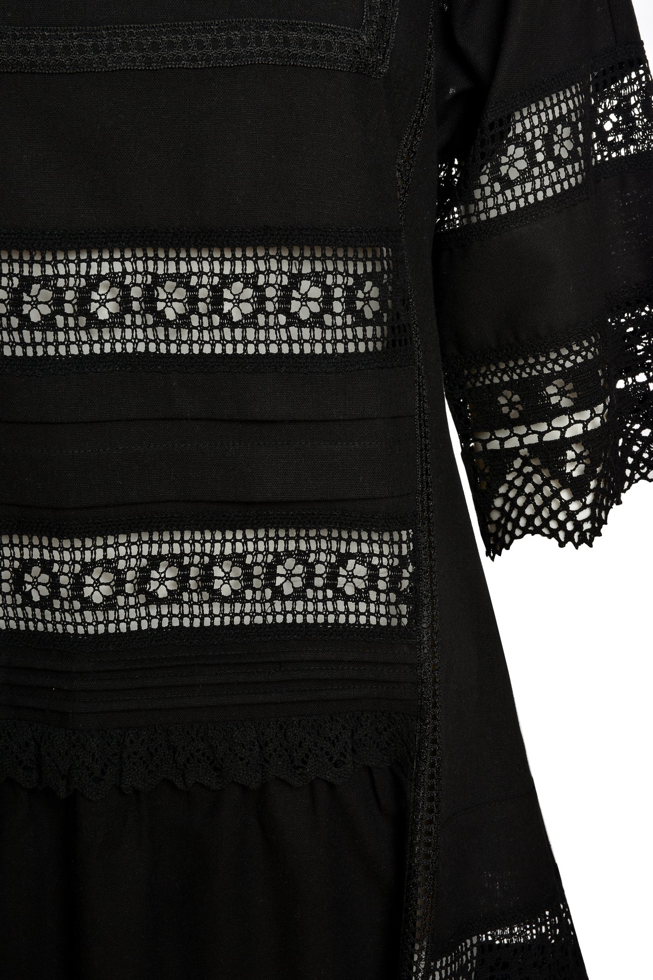 Rochie Neagra Din In Si Dantela Traditionala