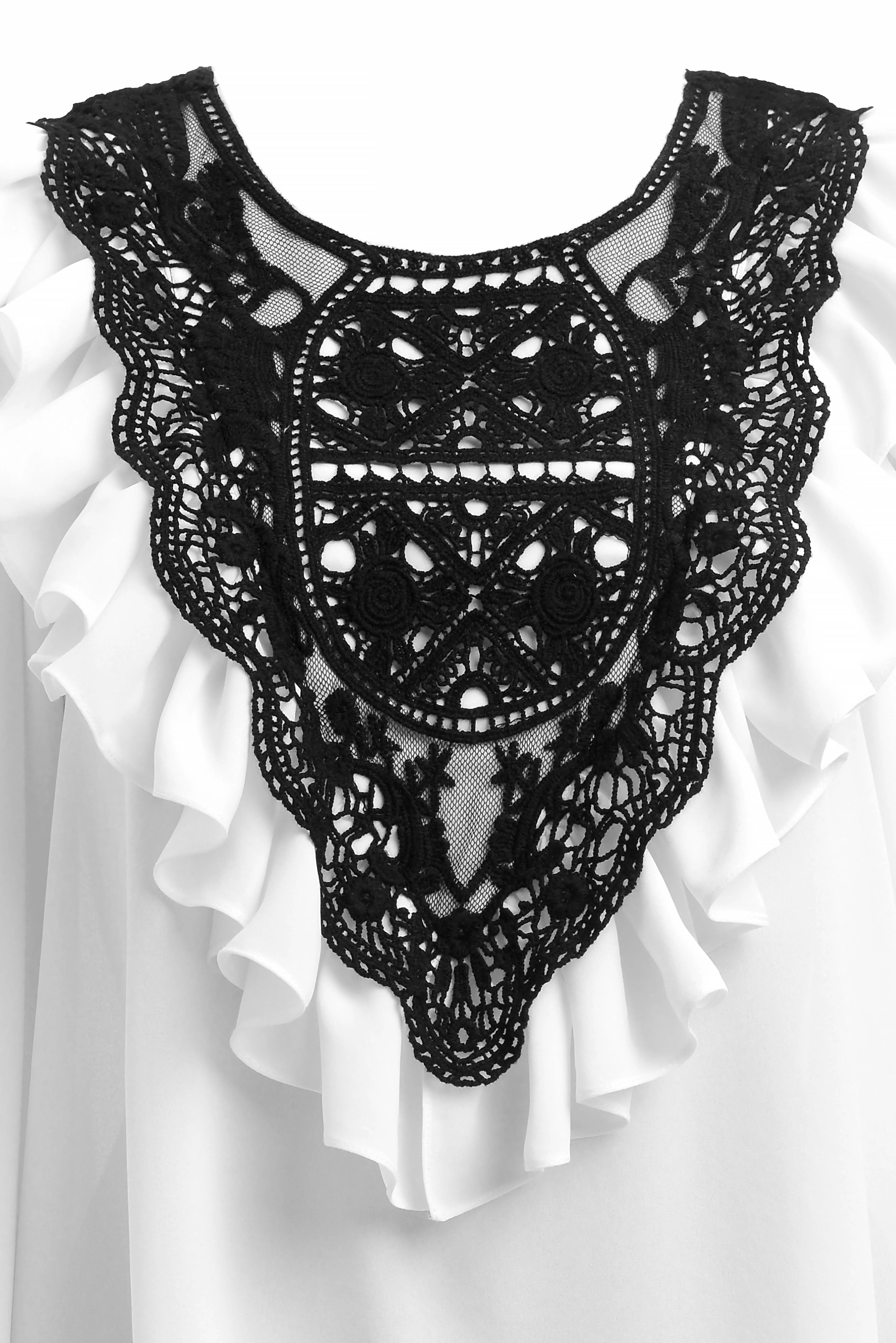 Bluza Alba Ariana cu Maneca Trei Sferturi