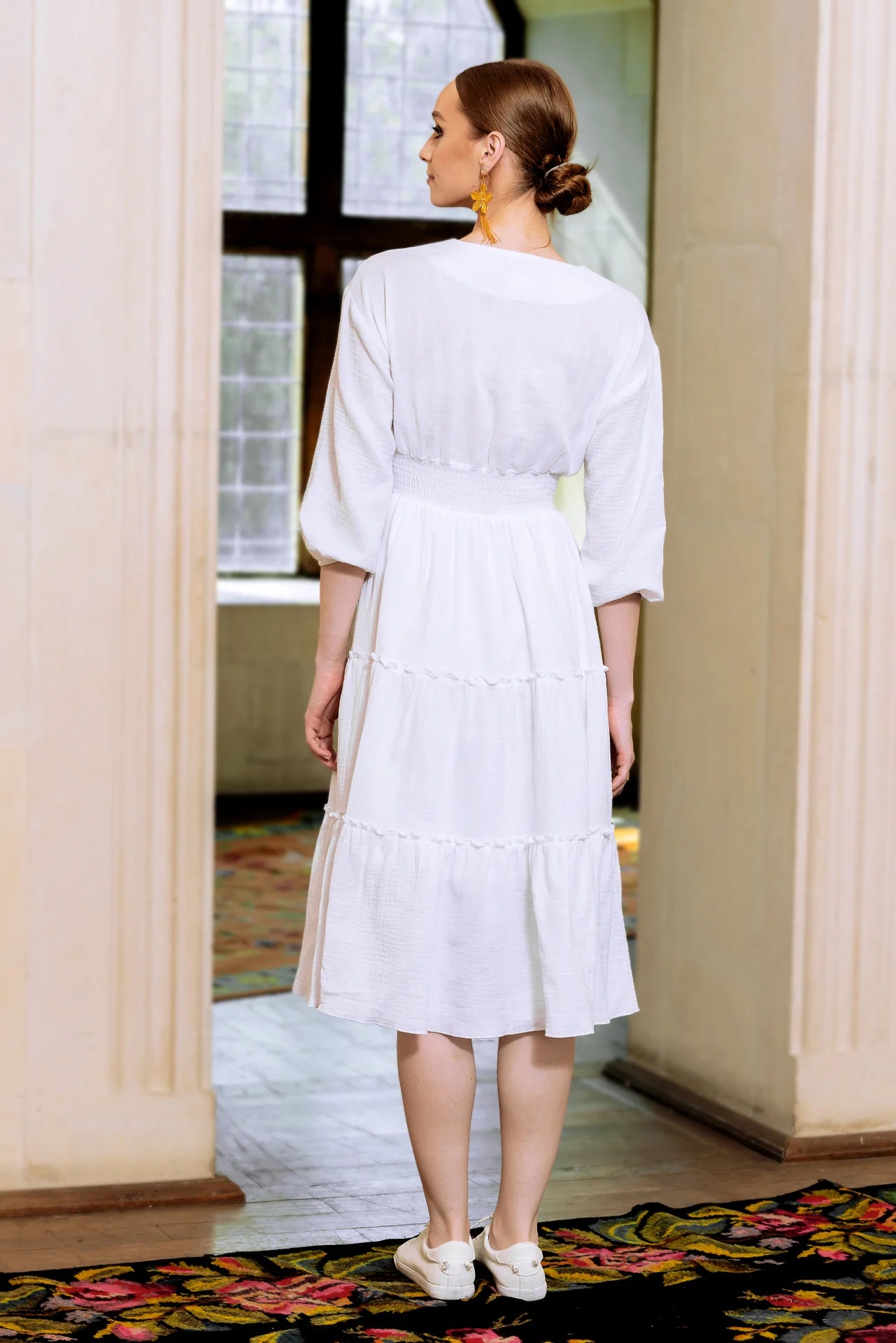 Rochia Euforia cu jacquard tesut rosu