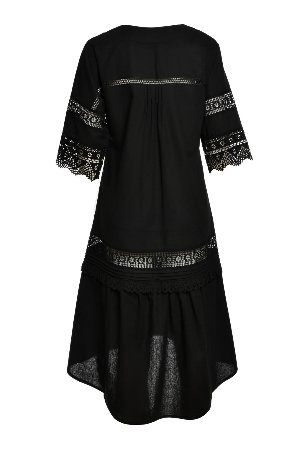 Rochie Neagra Din In Si Dantela Traditionala