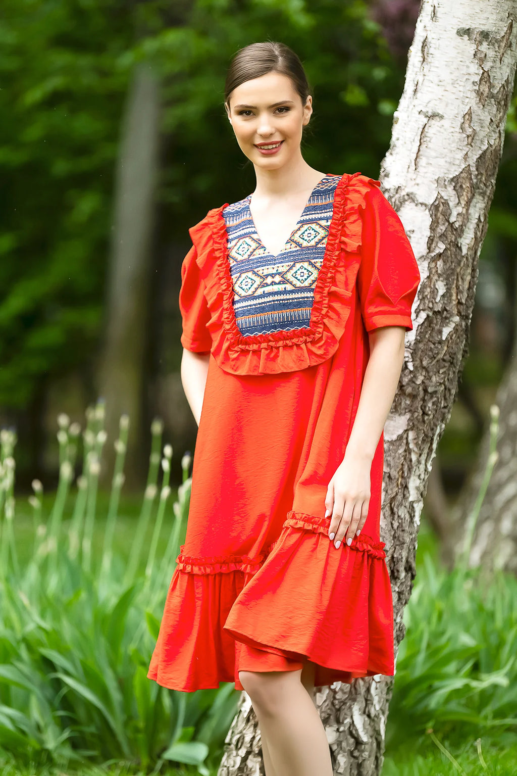 Rochia Rosie Midi Ileana