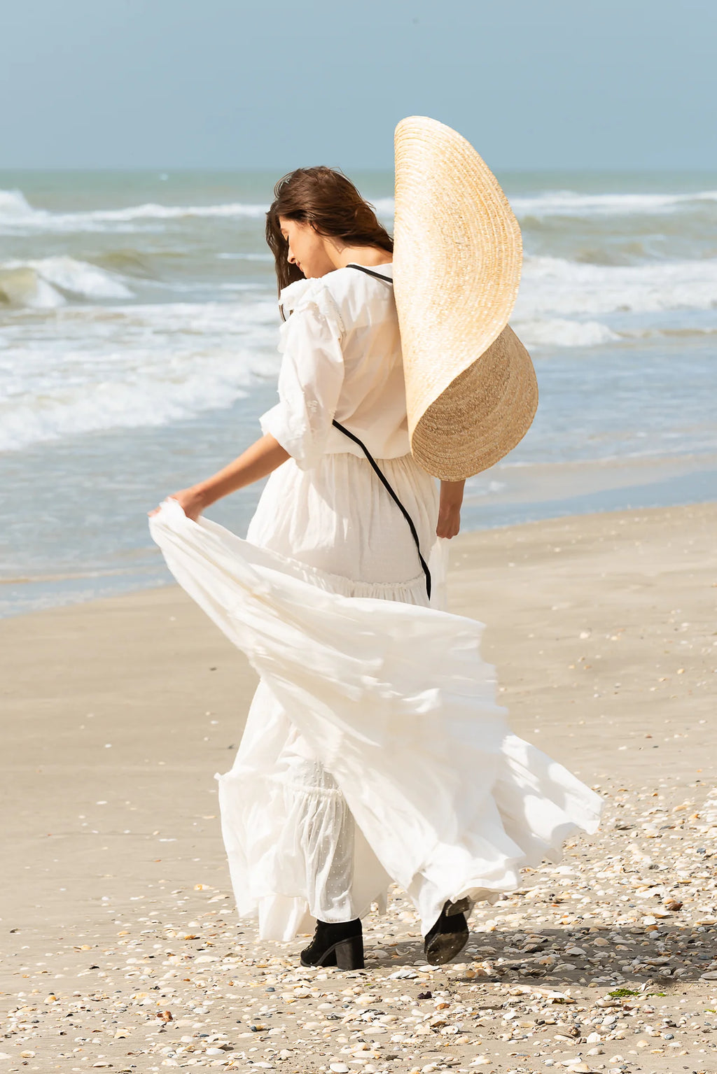 Bluza Alba Maramu cu Broderie Tridimensionala