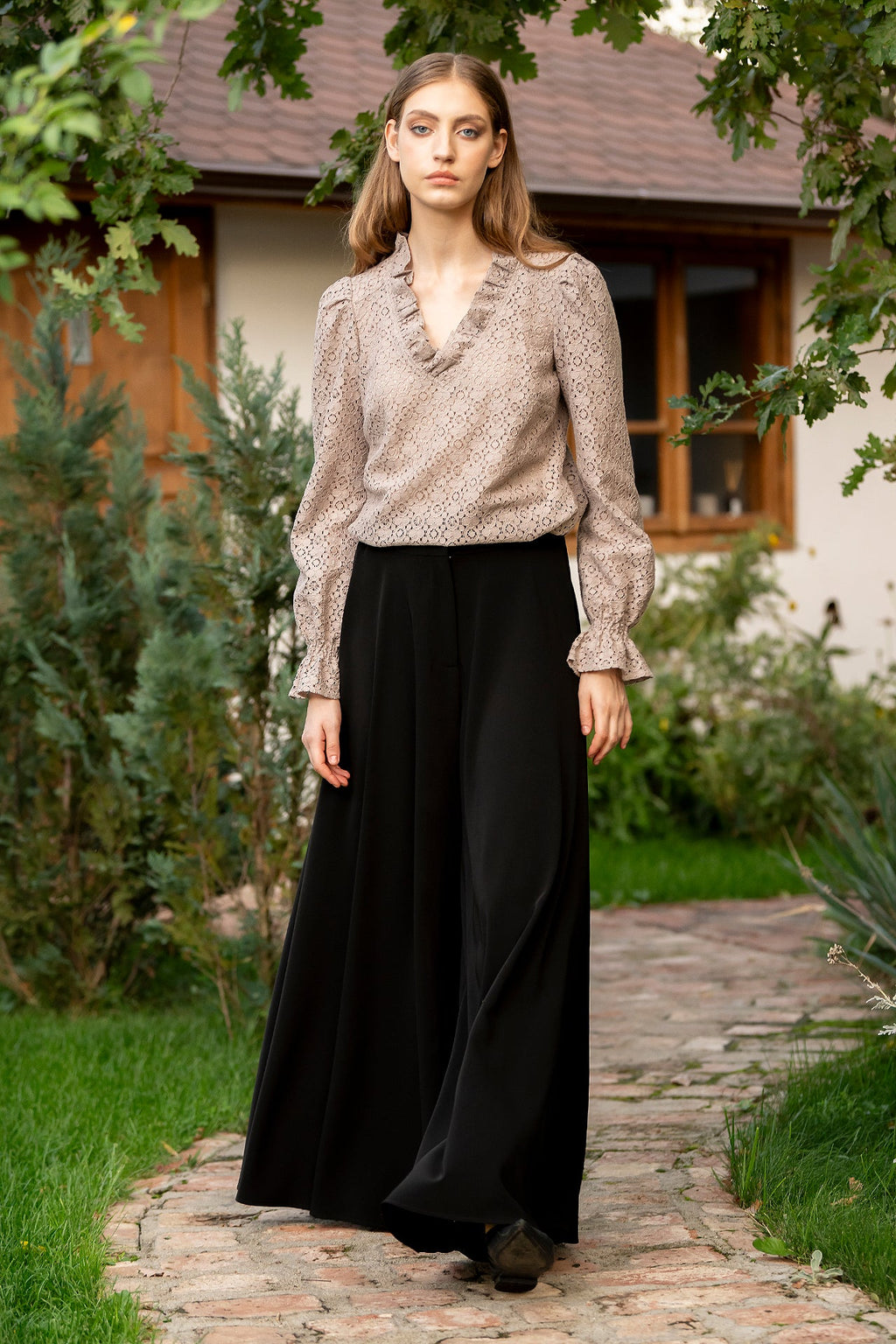 Bluza Grej Din Dantela De Bumbac Ozana